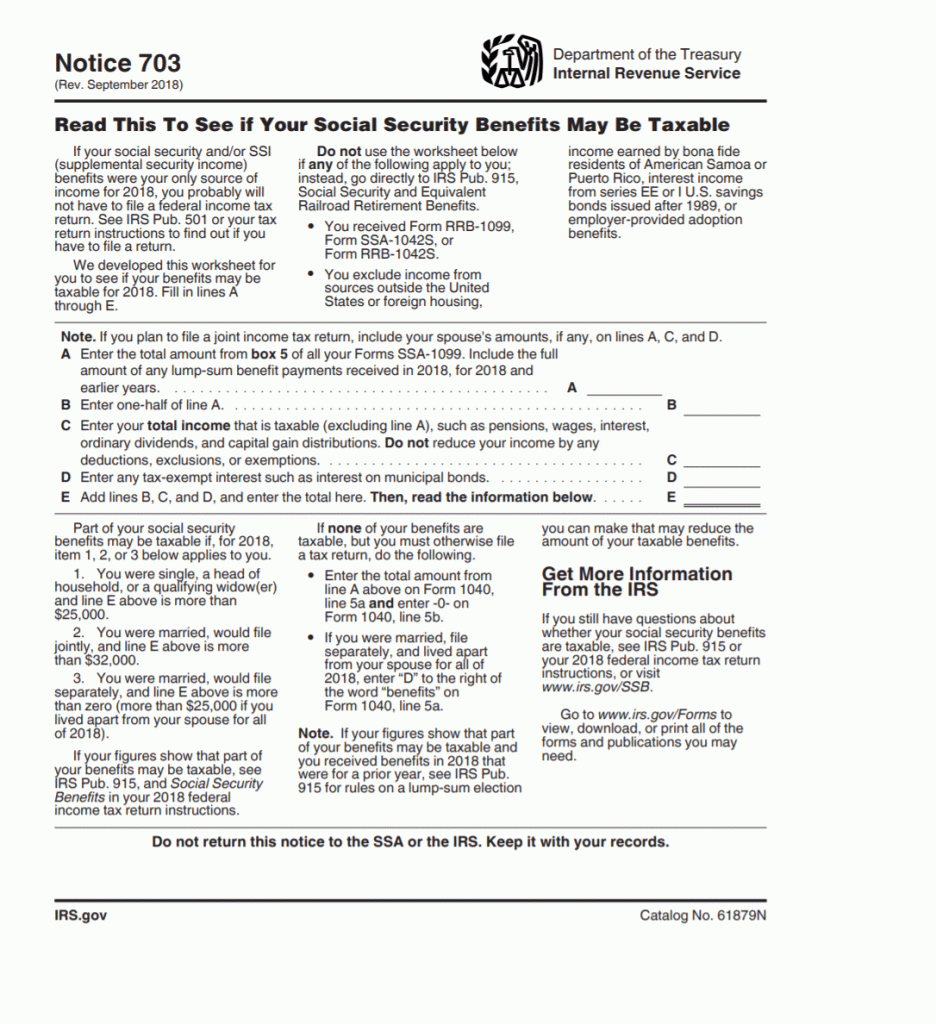 Irs Pub 915 Worksheet 1 2023